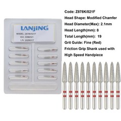 20 Types Zirconia Dental Diamond Burs FG Friction Grip for High Speed Handpiece