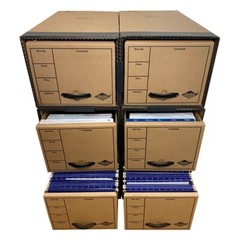 UOFFICE Quick Stack Drawer File Boxes, 24″ x 12.5″ x 10.5″, 6 Pack