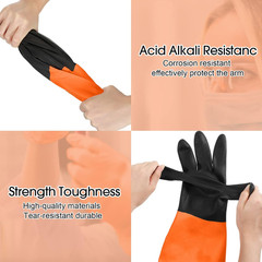 8 Pairs Chemical Resistant Gloves Heavy Duty Industrial Rubber Gloves