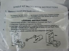New Georgia-Pacific Compact Drop-Down Spindle Kit for 2 Roll Dispensers Coreless