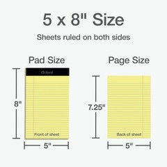 Oxford Premium Legal Pads, 12 Pack, Premium Note Pads, 50 Jr. Legal Ruled 5″ x 8