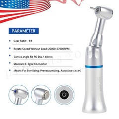Dental 1:1 Slow Speed Handpiece Contra Angle Push Button/Diamond FG Bur 1.6mm