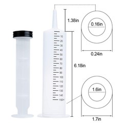 4 Pack 150ml Syringe with Tip Adapter, Large Plastic Garden Industrial…