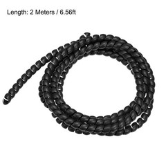 Flexible Spiral Tube Wrap Cable Management Sleeve 8mmx10mm 2 Meters Length Black