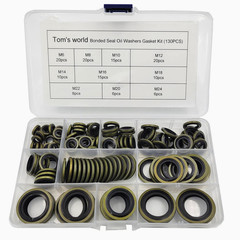 130Pcs Self-Centered Bonded Seal Oil Washers Gasket Assortment Kit for Plumbing,
