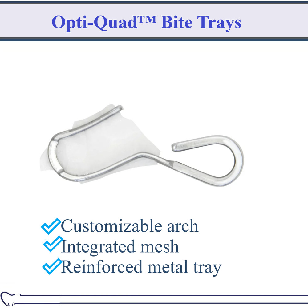 Dental Opti-Quad™ Quad-Tray Full Quadrant Dual Arch Metal Bite Tray, Anterior