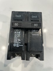 Eaton BR280 C280 80A 2-Pole Plug-In Circuit Breaker 120/240V AC Common Trip