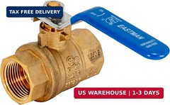 Eastman 3/4 Inch IPS Heavy Duty Full Port Ball Valve, Brass Plumbing Fitting, 20