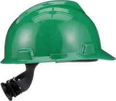 MSA Green V Gard ANSI OSHA Construction Safety Hard Hat with Ratchet Suspension