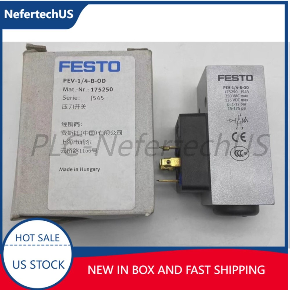US FREE TAX New Festo PEV-1/4-B-OD 175250 Pressure switch