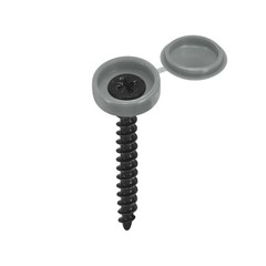 100Pcs 5mm Hinged Screw Cover Caps Plastic Fold Screw Snap Covers, Gray