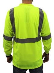 Class 2 Max-dry Moisture Mesh Long Sleeve Safety T-shirt, Lime Small to 4-XL