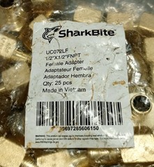 Lot Of 50 Shark Bite UC072LF 1/2×1/2 FNPT