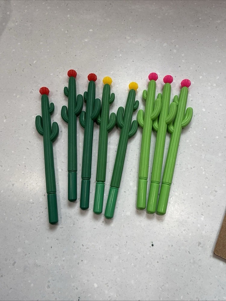 Cactus Shaped Roller Pens Novelty Plant l Ink Pens Cactus Shaped Lot Of 8