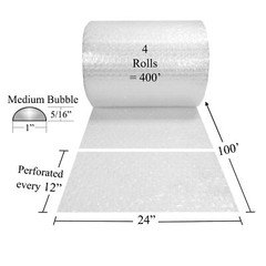 UOFFICE Medium Bubble 24″ Wide x 400′ Wrap – 5/16″ Medium Sized Bubbles