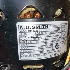AO Smith 4KA26 Direct Drive Blower Motor Resilient Ring 1/3 hp F48N03A01 1/2×4.5