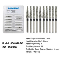 Dental Diamond Burs Football Round End Taper Coarse Fine FG High Speed 856 850