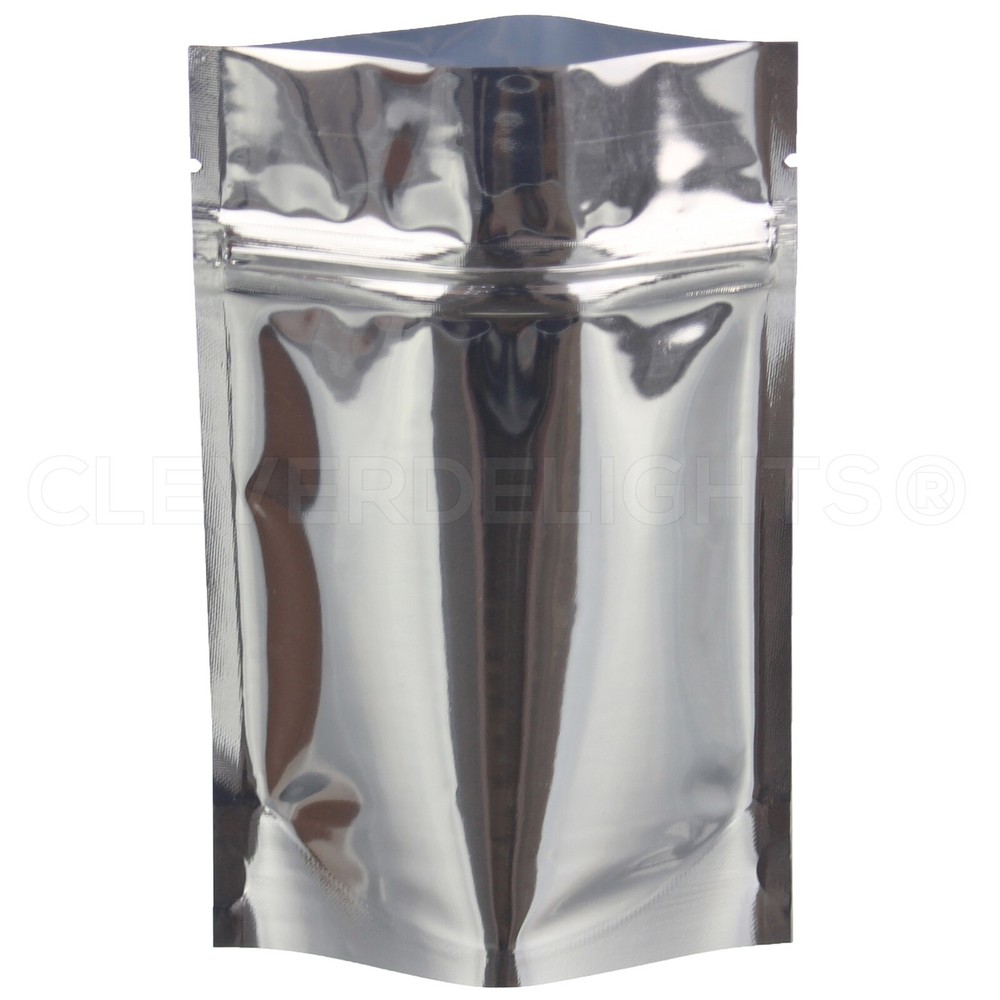 1000 Pack – 2oz Silver Stand Up Pouches – 4″ x 6″ x 2″ – Zipper Bag – 4x6x2 Inch