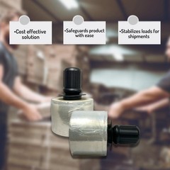 Clear Extended Core Stretch Shrink Wrap with Black Spinner Handle – Size & Rolls