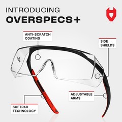 Nocry Safety Glasses Over Eyeglasses ANSI Z87 (10-pack)
