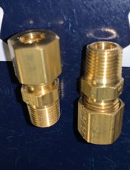 2X Merit 1/8” Male NPT X 1/4” Compression Fitting 1/8”MNPT X 1/4”COMP BRASS