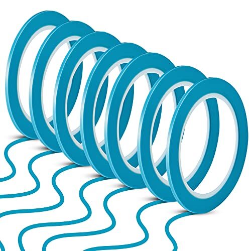 10 Rolls Fine Line Tapes 1/8 Inch 3 Millimeter Vinyl Fine Line Masking Tape Blue