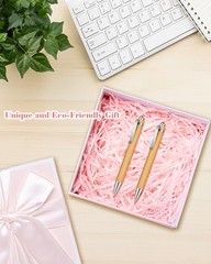 100pcs Bamboo Pens Bulk Wooden Bamboo Pens Engraving Wooden Ballpoint Pen