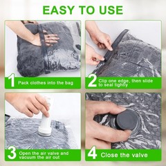 Vacuum Seal Bags for Clothing with Wireless Electric Pump – Travel & Home Use,