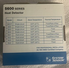 2 Pack Lot SYSTEM SENSOR 5603 HEAT DETECTOR Single Circuit Fixed Temp Only