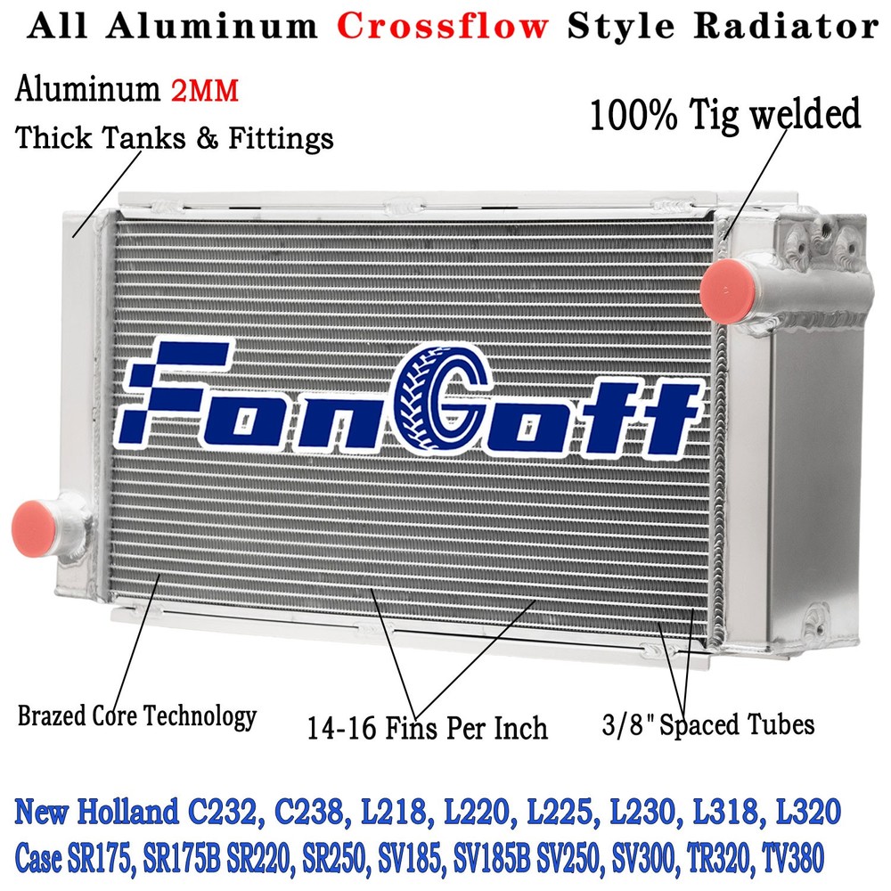 84499505 6 Row Radiator for Ford/New Holland C238 L218 / Case SR175 SV250 TR320