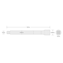 1/4 In. Drive X 9 In. Wobble Extension