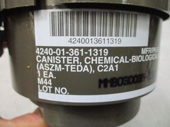 Lot of 2 USGI 40mm Gas Mask Filters C2A1 M40 NATO Threaded Canisters Sealed