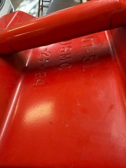 Vintage Steel BLITZ 2.5 Gal RED Gas Can USA DOT-5 L USMC 20-2 1/2-84 w/new Spout