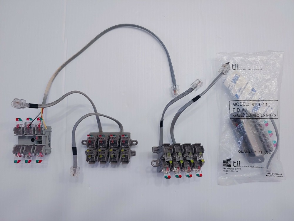LOT of 4 ) TII NETWORK TECHNOLOGIES rj11 SEALED TERINATION BLOCKS 61-1-11-RJ