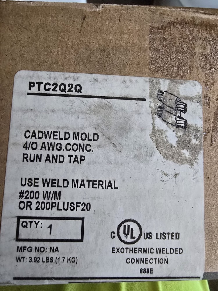Nvent Erico Cadweld PTC2Q2Q 4/0 AWG CONCENTRIC RUN AND TAP