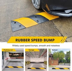 2 Pack Modular Rubber Speed Bump Driveway Cable Protector Ramp 3.3ft 2 Channel