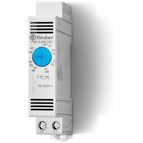 1PC FINDER 7T.81.0.000.2301 Thermostat, SPST-NO 10A, -20C (-4F) to +40C (10