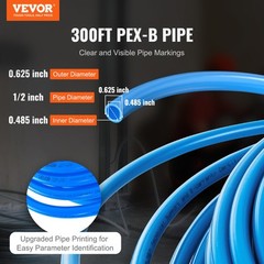 VEVOR 1/2” x 300ft Blue PEX-B Tubing/Pipe for Potable Water with Pipe Cutter
