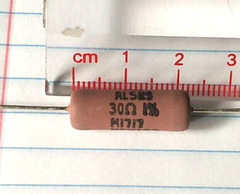 1 pc, 30 ohms, 5W ±1%, axial power resistor. Moisture Resistant, Wirewound