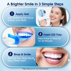 Teeth Whitening Kit: 3 Whitening Pens & 2 Desensitizing Pens + LED Light