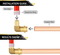 1/2″ Copper Press x 1/2″ PEX A Expansion Elbow, Pack of 10