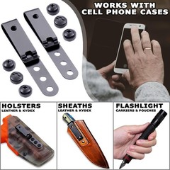 HolsterSmith Universal Metal Belt Clip for Holster Making – Model 5 – 3-Hole …