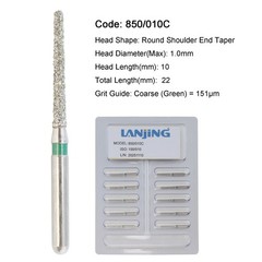 Dental Diamond Burs FG Round Shoulder End Taper High Speed Coarse Medium Fine