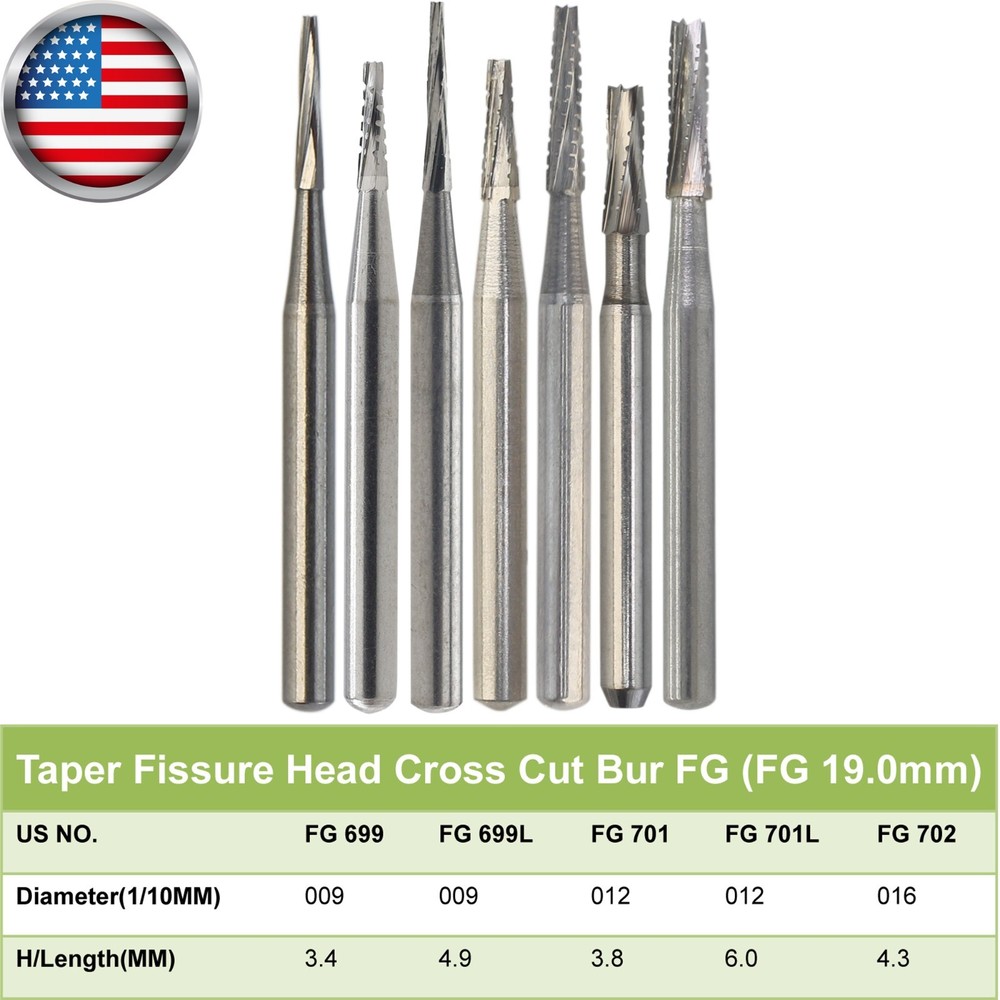 Wave Dental Carbide Bur High Speed FG 699 699L 169L 702L Taper Fissure Prima Bur