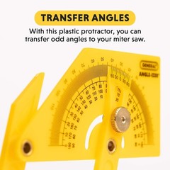 Compact Hand-Powered Protractor for Sloped, Inside & Outside Angles – Yellow
