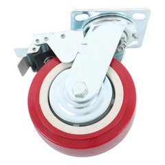 4Pcs Polyurethane 8″ × 2″ Heavy Duty Swivel Caster Wheel With Belt Brake Casters