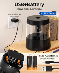 Electric Pencil Sharpener for Kids – 3 Modes, Battery Powered & USB, Tungsten…