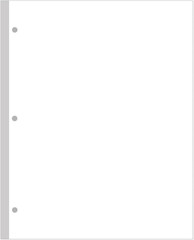 A4 Blank Filler Paper, 3-Hole Blank Paper, 100Sheets / 200Pages Loose-Leaf Paper