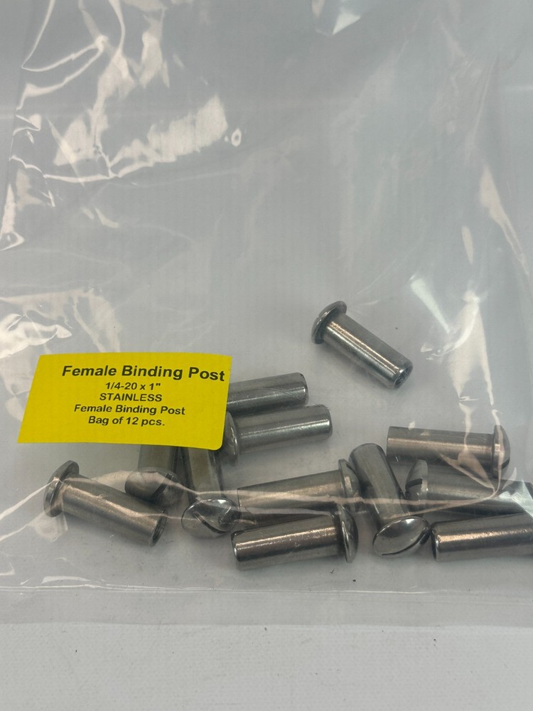 1/4-20 x 1″ Stainless Female Binding Post (Lot of 12) NEW Fast Ship