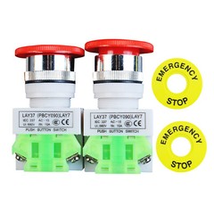 1NC+NO 22mm Emergency Stop Push Button Switch Red Mushroom Equipment e Stop Shut